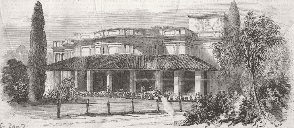 Associate Product INDIA. Lucknow-Townhouse of Capt Hayes  1858 old antique vintage print picture