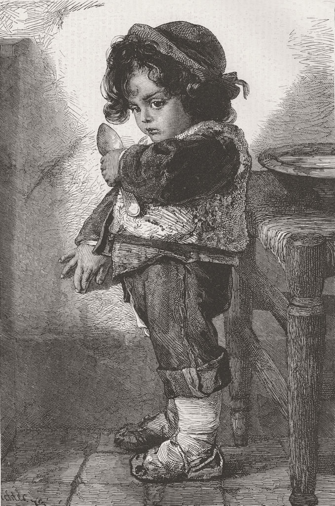 CHILDREN. Chico 1874 old antique vintage print picture