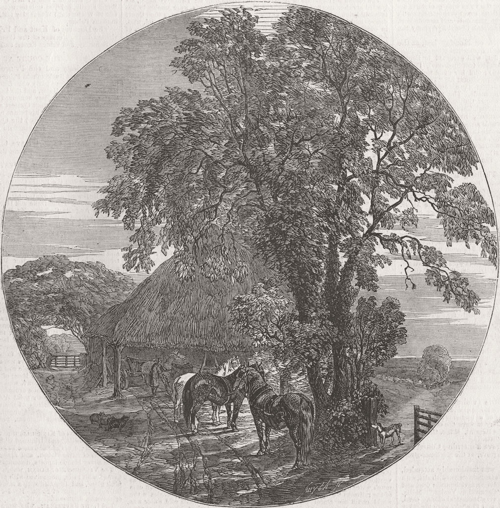 SUSSEX. Fine Arts. Cart Lodge, Sussex 1849 old antique vintage print picture