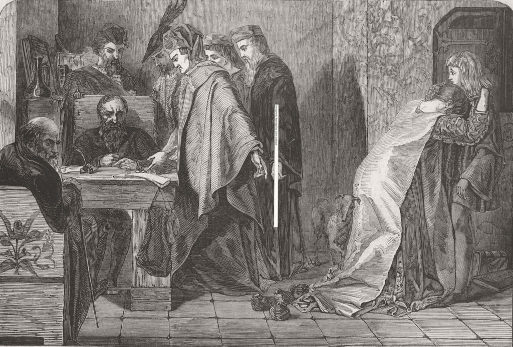 SHAKESPEARE. Shylock refusing 3x amount of his bond 1849 old antique print