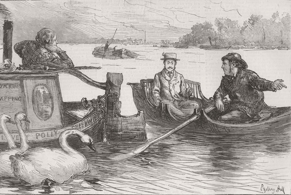SHIPS. Oxbridge Boat-Race-Coaching coxswain 1873 old antique print picture