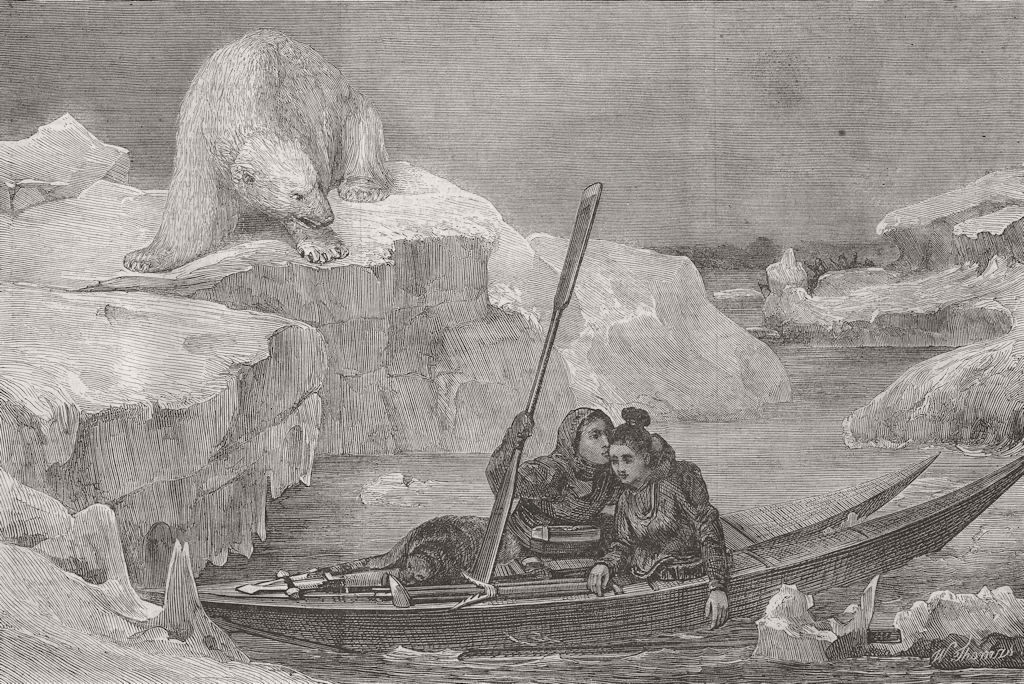 FINLAND. Lapland lovers off Cape North 1866 old antique vintage print picture