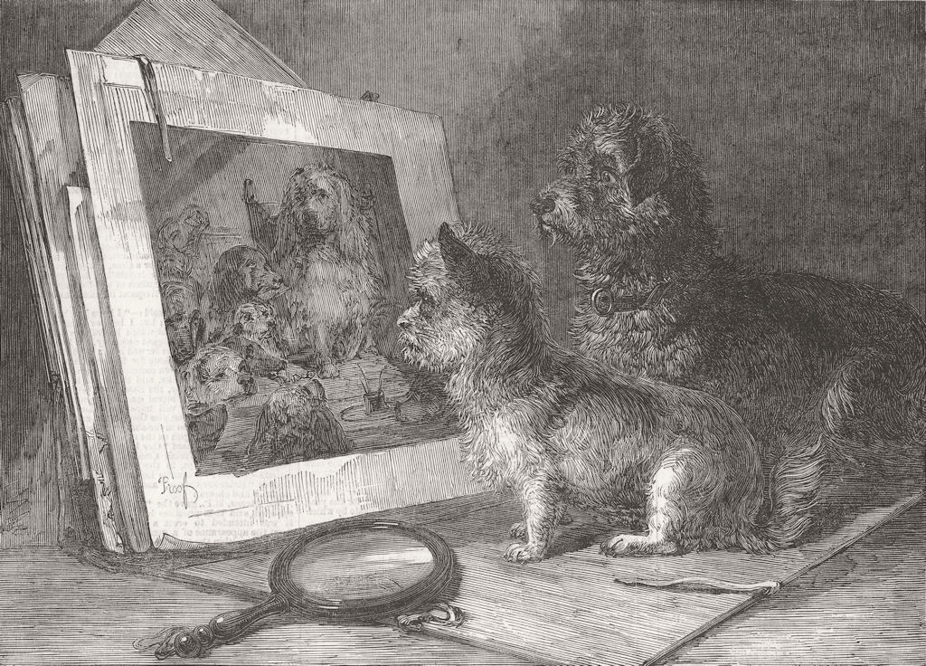 DOGS. Critics 1853 old antique vintage print picture