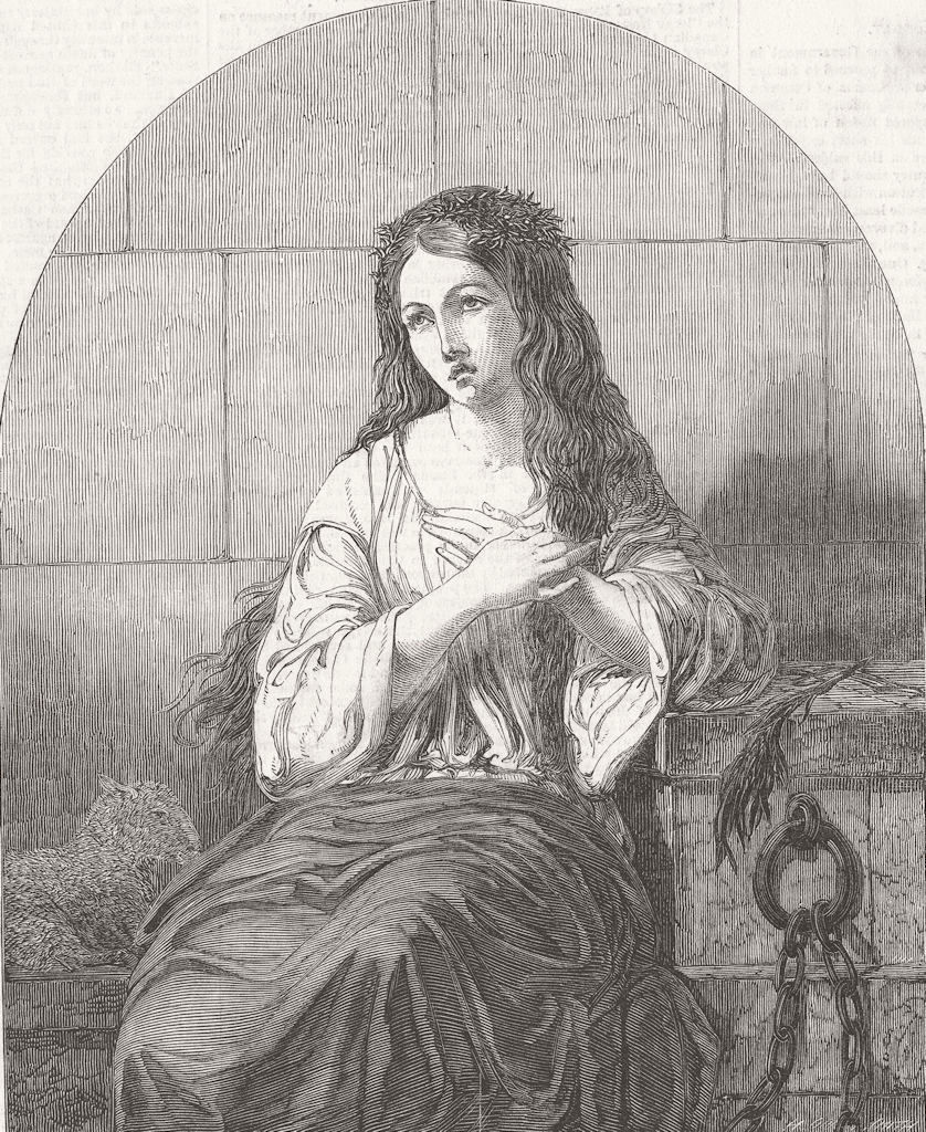 PRETTY LADIES. St Agnes 1853 old antique vintage print picture
