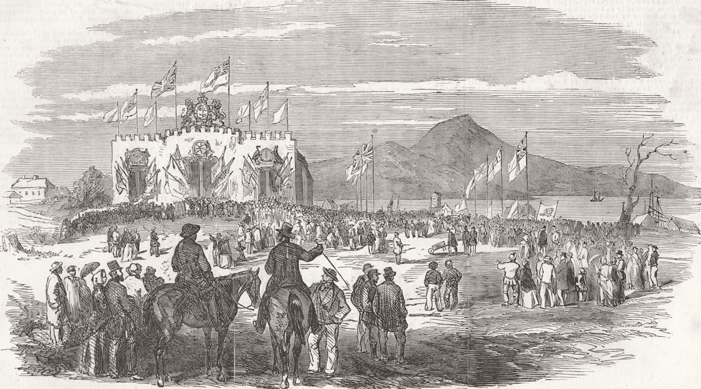 Associate Product AUSTRALIA. Unveiling of Geelong & Melbourne Railway 1853 old antique print