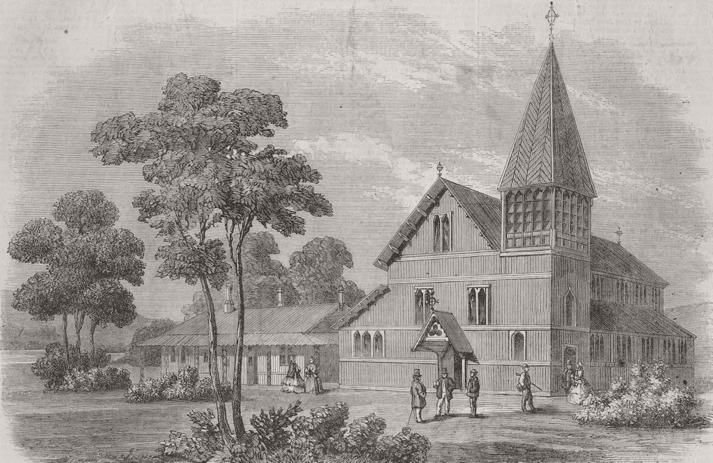 WASHINGTON DC. Bishop of New Columbia church, house 1860 old antique print