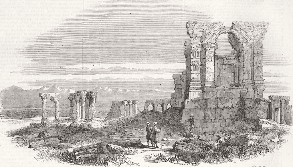 PAKISTAN. Ruins of temple, nr Islamabad 1857 old antique vintage print picture
