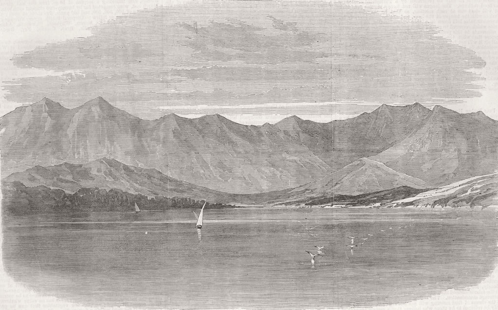 Associate Product MONTENEGRO. Kotor Bay, from Porto Nuovo 1869 old antique vintage print picture