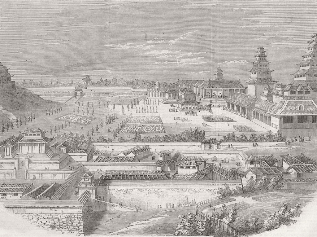 JAPAN. Imperial Palace, Jeddo  1860 old antique vintage print picture