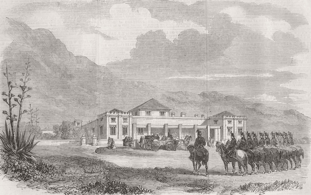 CAPE TOWN. French troops, Sea point house 1860 old antique print picture