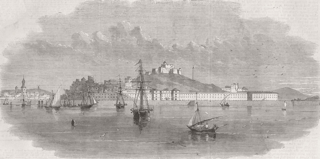 SPAIN. Cartagena, Spain 1860 old antique vintage print picture