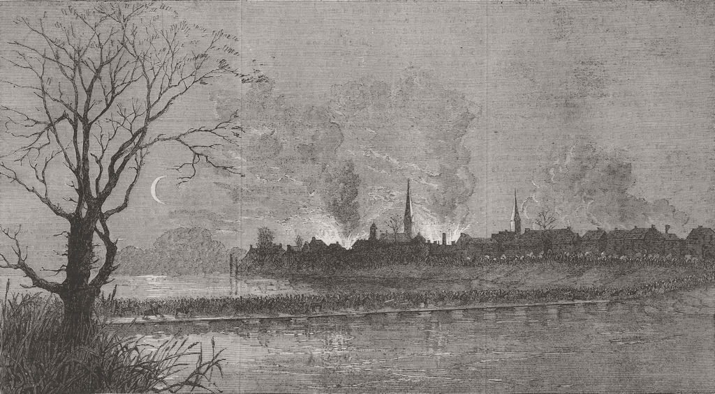 VIRGINIA. Civil War. Crossing Rappahannock 1863 old antique print picture