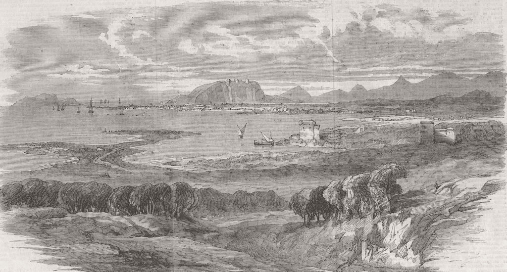 ITALY. Marsala & West Coast of Sicily 1861 old antique vintage print picture