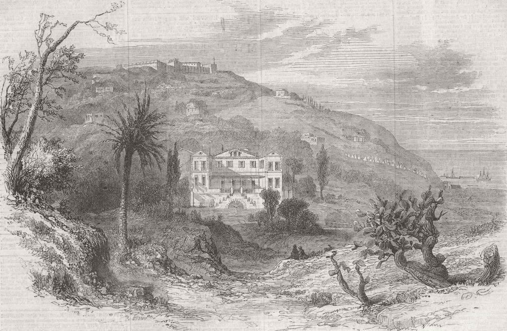 Associate Product ALGERIA. Maison Chauve, nr Algiers, House of Cobden 1861 old antique print