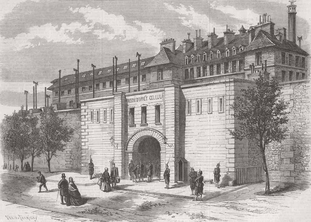FRANCE. The Mazas Prison, Paris 1861 old antique vintage print picture