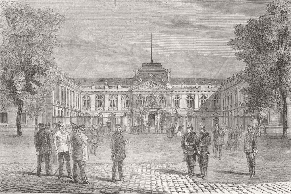 GERMANY. Headquarters of the King Prussia at Versailles 1870 old antique print