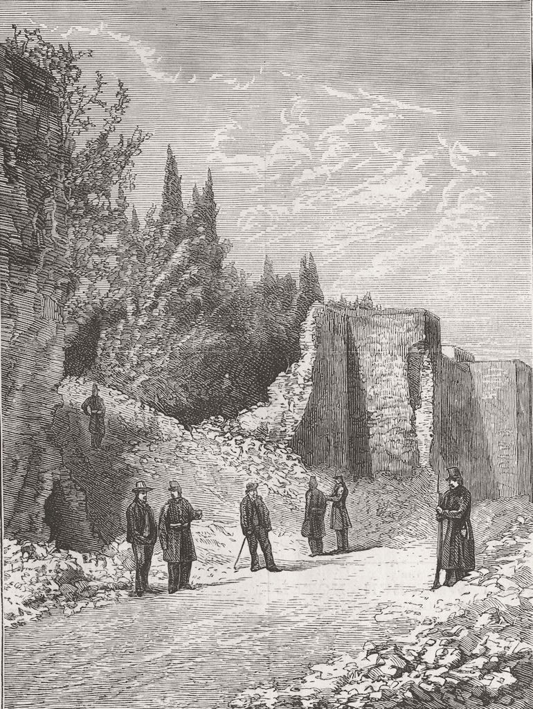 ITALY. Italians, Rome. Breach, wall nr Porta Pia 1870 old antique print