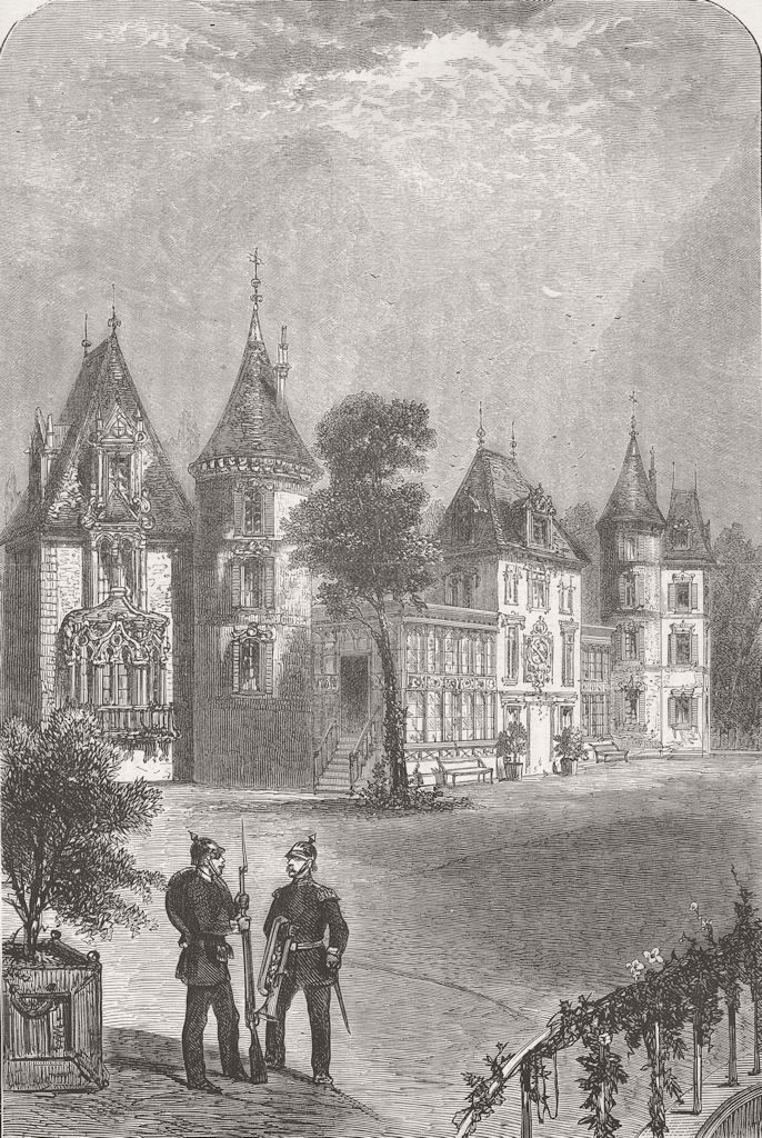 FRANCE. Chateau of Bellevue 1870 old antique vintage print picture