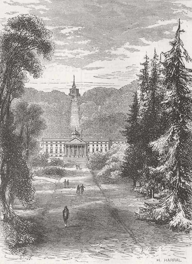 GERMANY. Wilhelmshöhe, Napoleon House. Riesenschloss 1870 old antique print