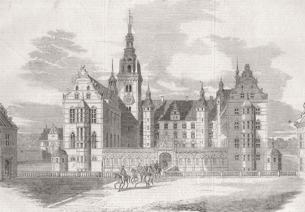 Associate Product DENMARK. Palace of Fredericksborg, burnt down 1860 old antique print picture