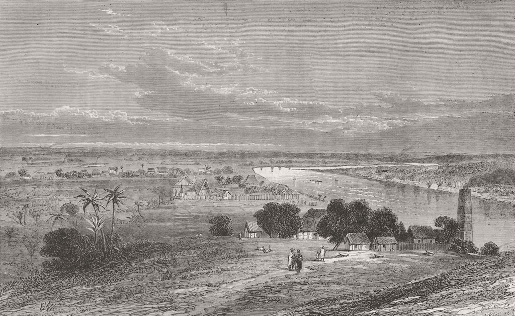 MADAGASCAR. River Wundoroo, nr Tamatave 1863 old antique vintage print picture