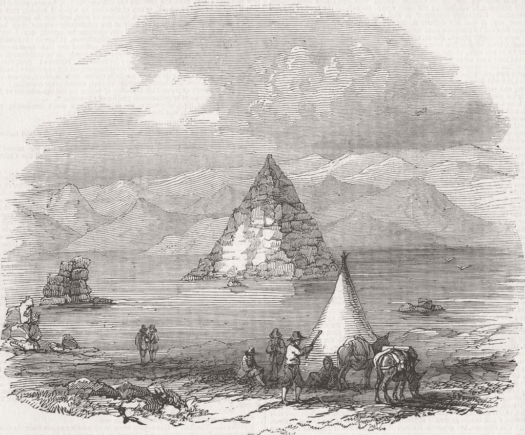 OREGON. Pyramid Lake  1846 old antique vintage print picture