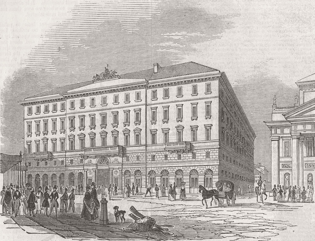 ITALY. Trieste-The hotel 1846 old antique vintage print picture