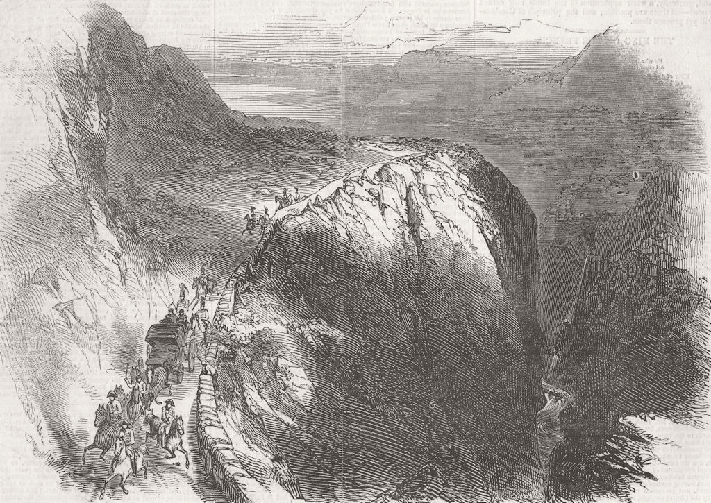 FRANCE. Duke de Montpensier crossing Pyrenees 1846 old antique print picture