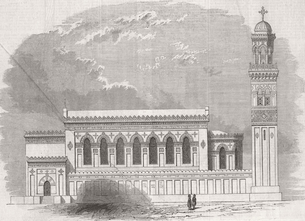 Associate Product EGYPT. St Mark’s Church, Alexandria 1846 old antique vintage print picture