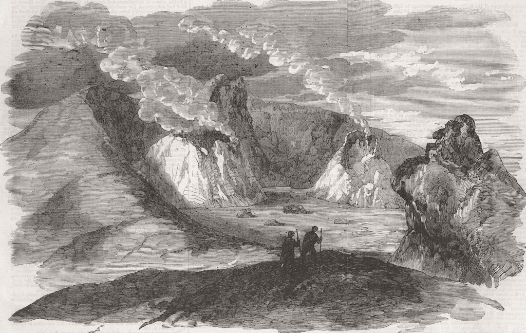 ITALY. Night ascent of Etna. crater Mount, 1809 1858 old antique print picture