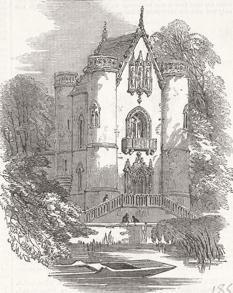 CHANTILLY. Chateau de la Reine Blanche, forest of  1853 old antique print