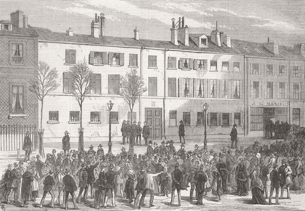 PARIS. Prince Pierre Bonaparte’s House, Auteuil 1870 old antique print picture