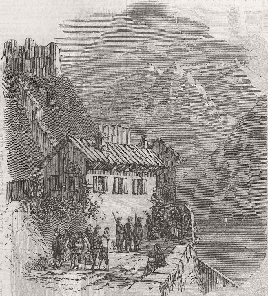 ITALY. HQ of Garibaldi, Rocca D’Anfo 1866 old antique vintage print picture