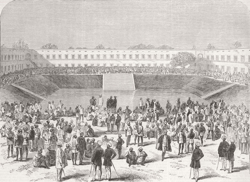 Associate Product INDIA. The Alipore Gaol, Kolkata 1870 old antique vintage print picture
