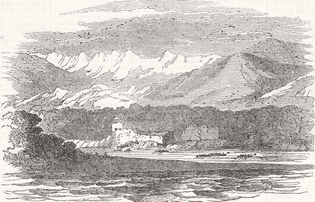 GEORGIA. Fort Anaklea, Inguri River 1855 old antique vintage print picture