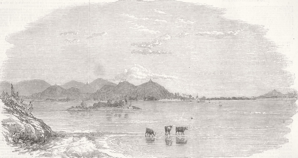 Associate Product BURMA. Birmah. Mottama, Salaeen River 1852 old antique vintage print picture