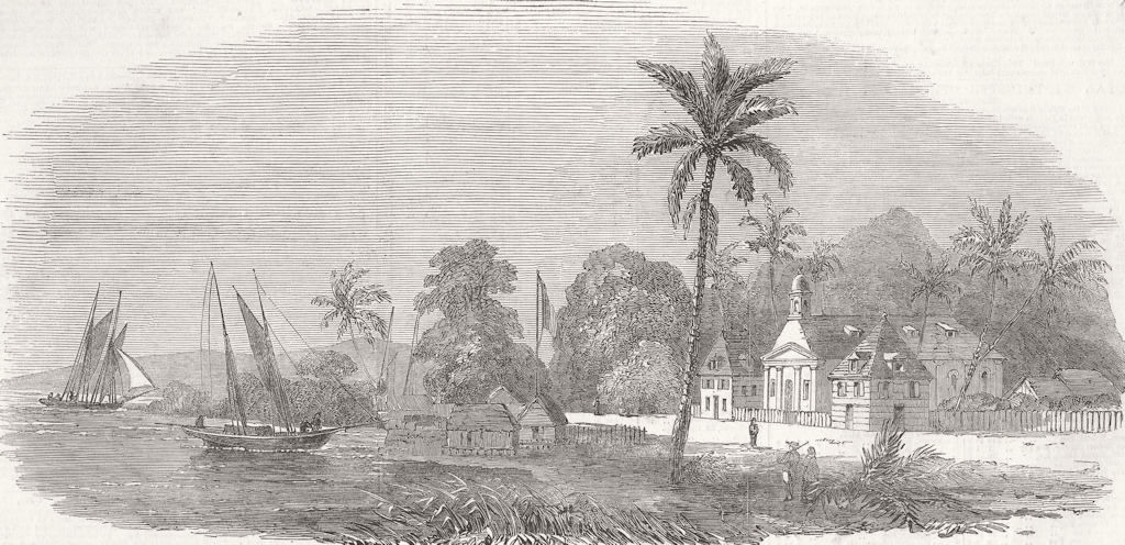 FRANCE. Kourou, French Guiana 1852 old antique vintage print picture