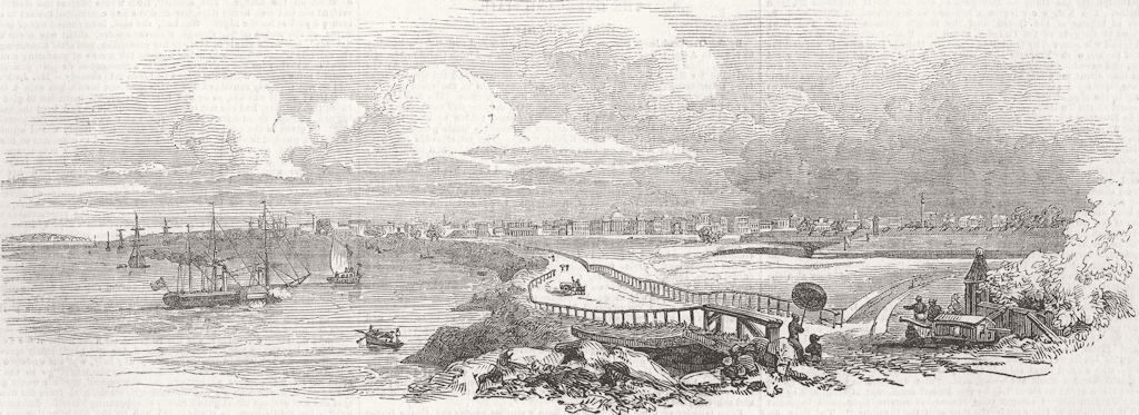 INDIA. Kolkata-Arrival of New Gov-General 1844 old antique print picture