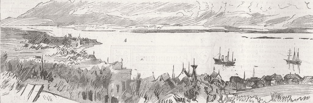 NORWAY. Molde with Osborne & Sunbeam, Anchor 1885 antique print picture