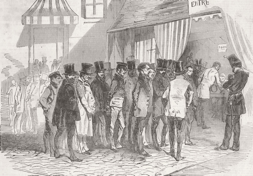 Associate Product FRANCE. Coup. Presidential Election, Paris. Voting 1851 old antique print