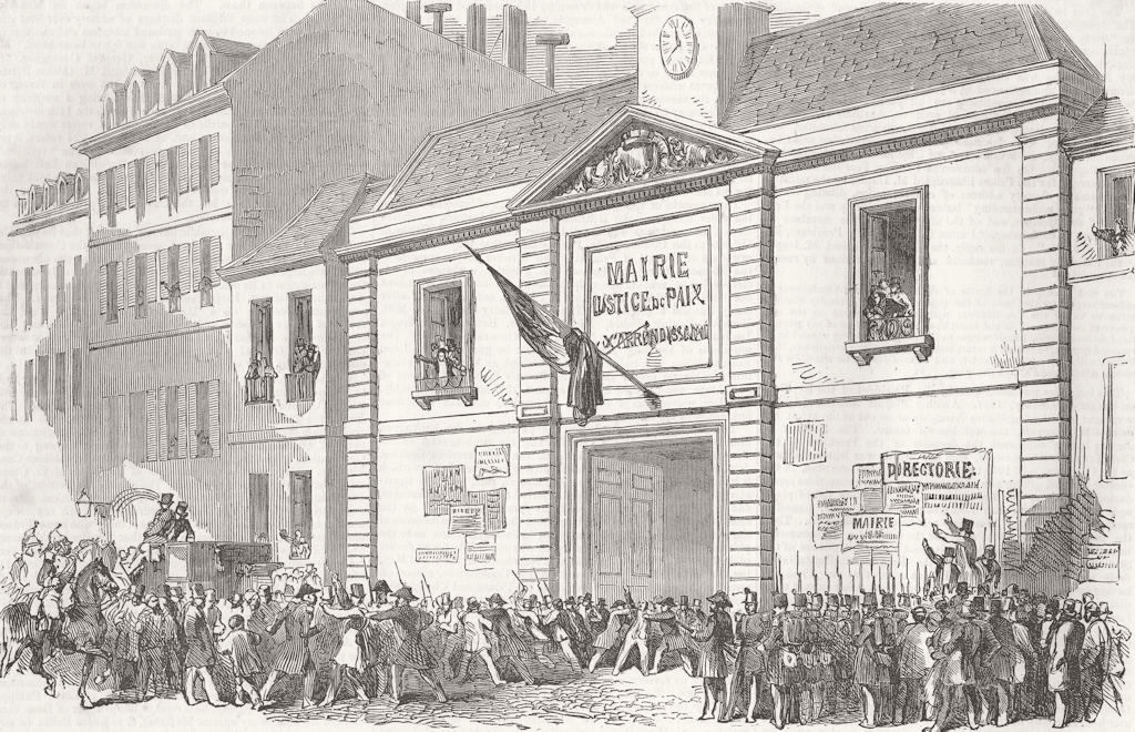 PARIS. 10th Arr Mairie-Arrests-Berryer 1851 old antique vintage print picture