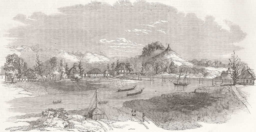 BURMA. Sandoway, Arracan, Bengal 1851 old antique vintage print picture