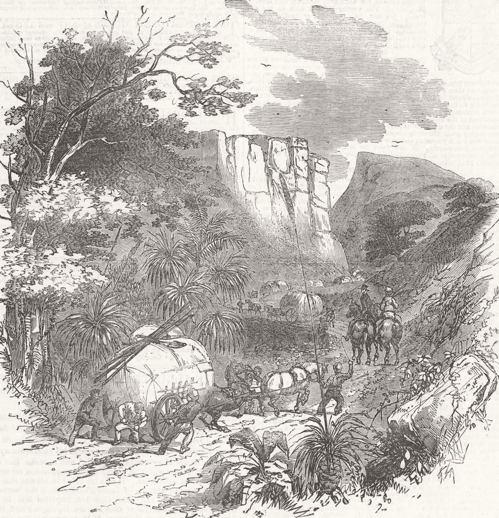 AUSTRALIA. Ascending pass, Blue Mountains 1851 old antique print picture