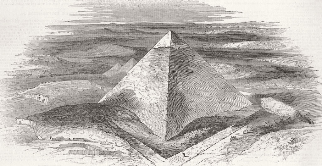 EGYPT. Pyramids of Giza 1844 old antique vintage print picture