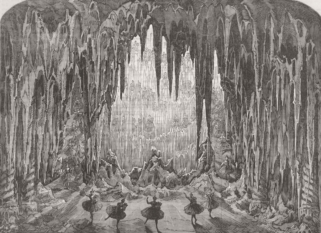 LONDON. Caverns of ice, Alhambra, Leicester Sq 1867 old antique print picture