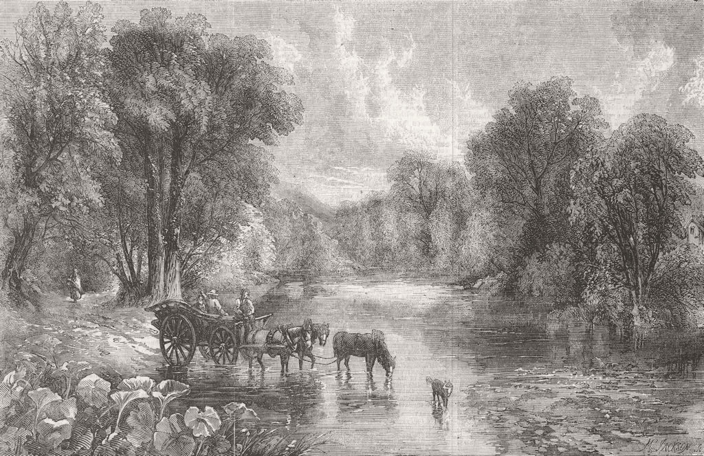 Associate Product LANDSCAPES. Summer time-Crossing Rd 1856 old antique vintage print picture