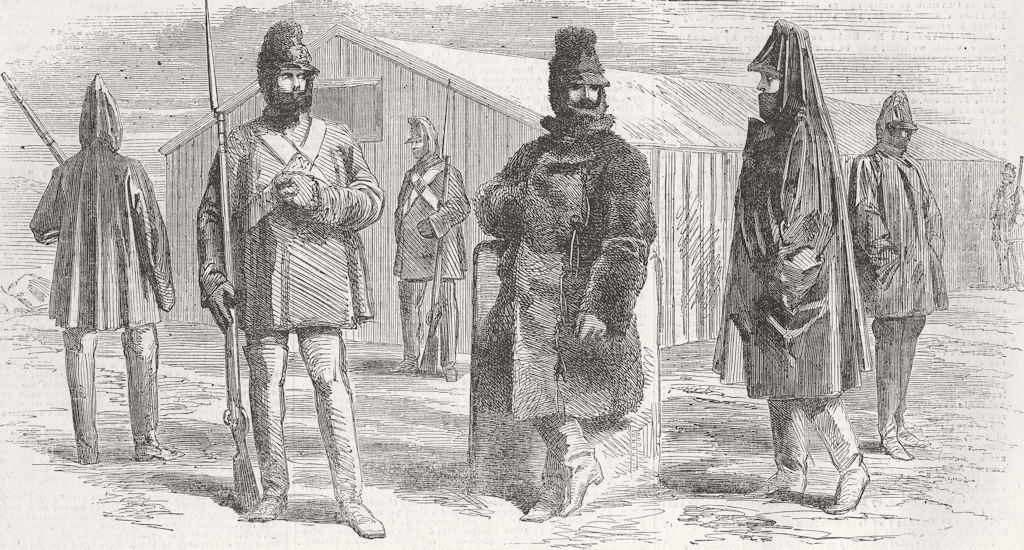 UKRAINE. Winter clothing for British troops, Crimea 1854 old antique print