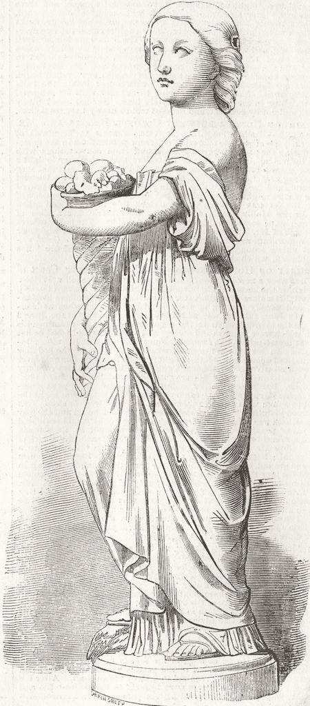 ROYALTY. Princess Louise Plenty statue-Thornycroft 1856 old antique print