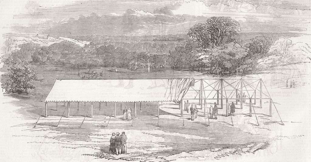LANDSCAPES. Gray's new portable tenting 1855 old antique vintage print picture