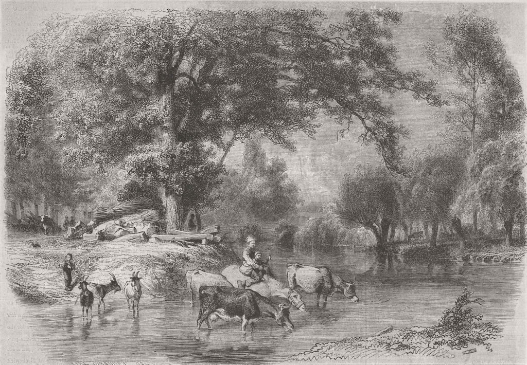 FRANCE. Landscape, Touraine by Girardet 1855 old antique vintage print picture